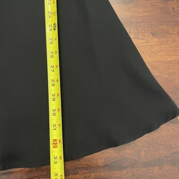 Lulus Black Sleeveless Ruffled Skater Sz Small Little Black Dress Wrap Tie Back - Picture 7 of 12